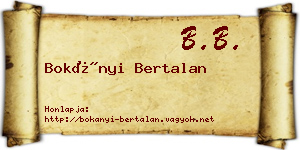 Bokányi Bertalan névjegykártya